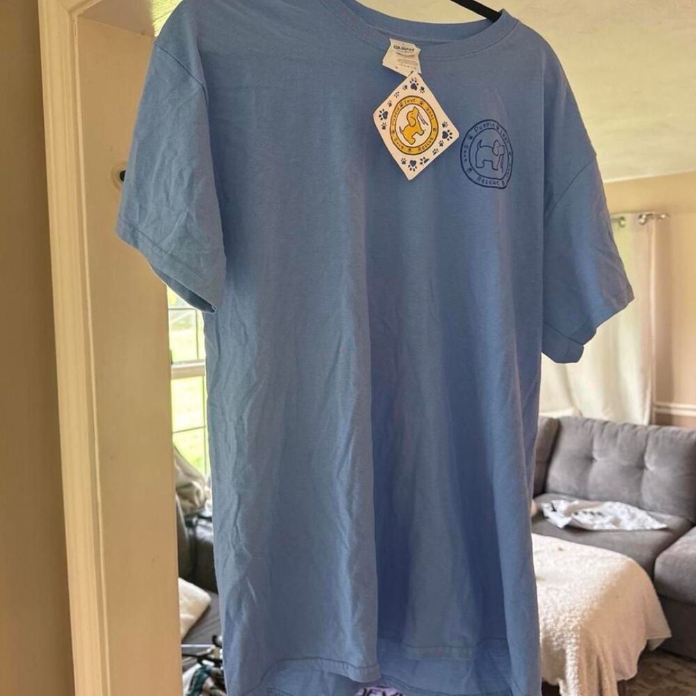 Gildan Women's Blue T-shirt - Picture 3 of 4